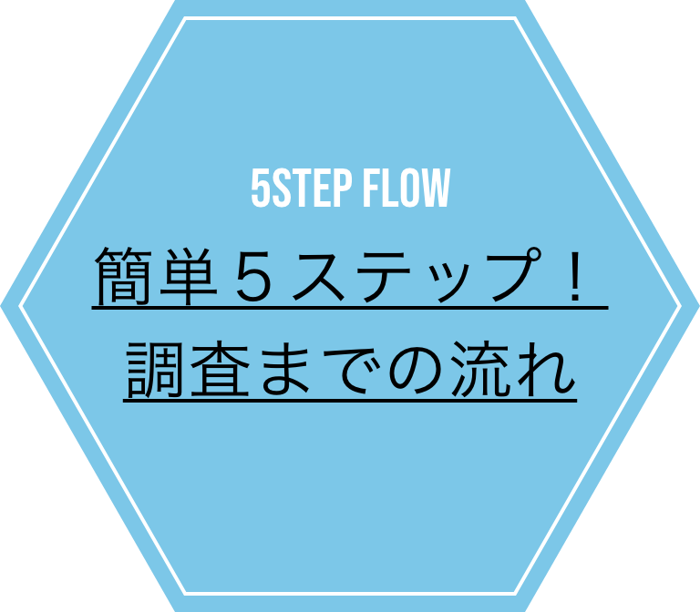 簡単5ステップ！調査までの流れ